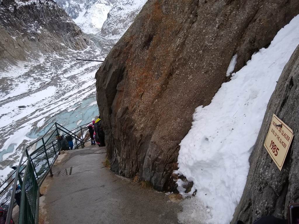 Steps down to the Ice Grotto at the Mer De Glace